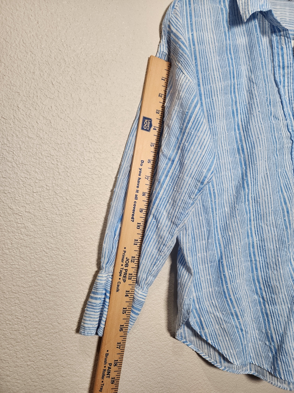 Oversized Button Up Zara Light Blue and White Striped Button Down Shirt - Picture 4 of 11